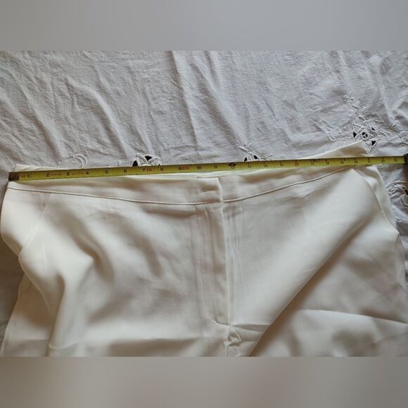 Women’s High-Waisted Wide Leg Dress Pants White 2XL | Elegant Work Trousers - Picture 5 of 7
